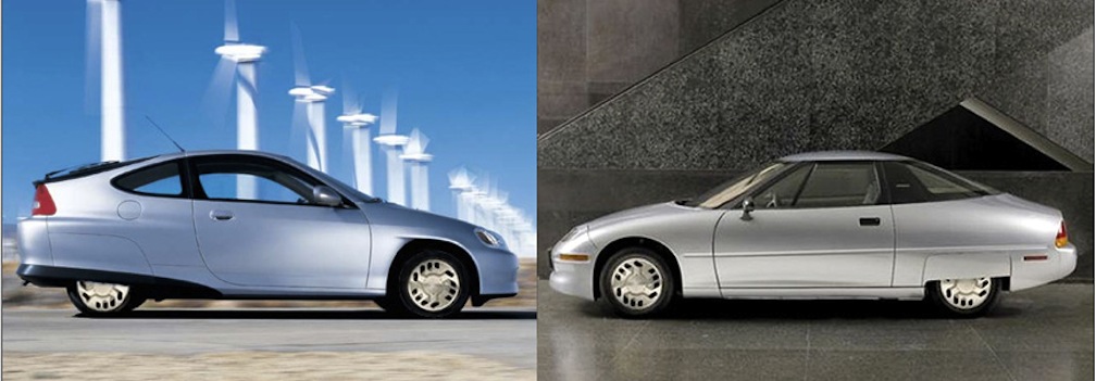 compare Honda Insite and GM EV1